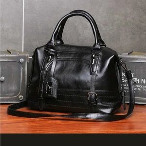 Elegant Black PU Leather Handbag XSJJPPJ Brand
